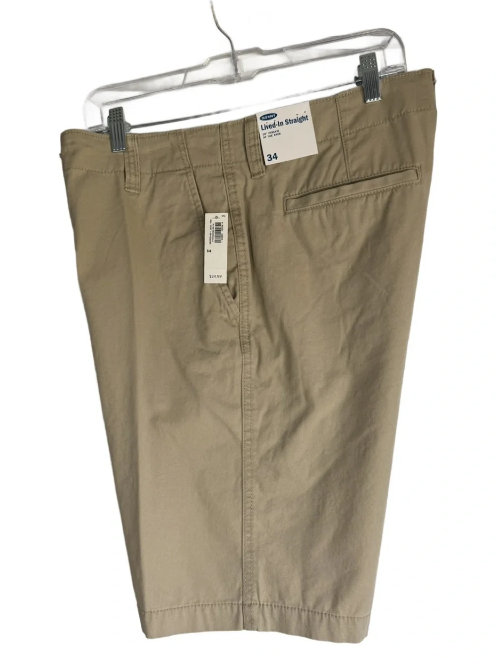 Old Navy Tan Lived-In Straight Flat Front 10” Seam Shorts Men’s Size 34 NWT